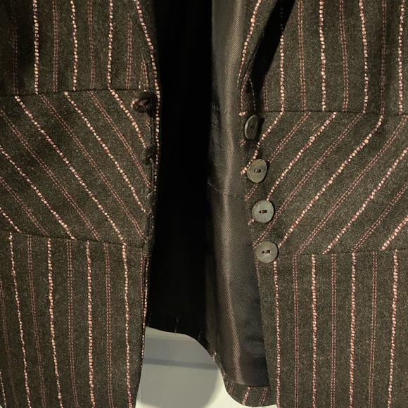 Women's Brown Striped Blazer - Picture 2 of 5